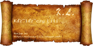 Kálóczy Lili névjegykártya
