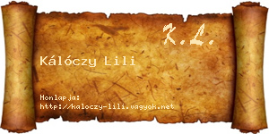 Kálóczy Lili névjegykártya