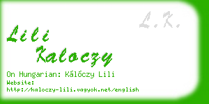 lili kaloczy business card