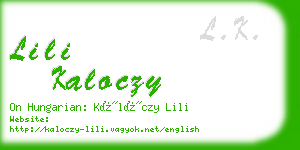 lili kaloczy business card